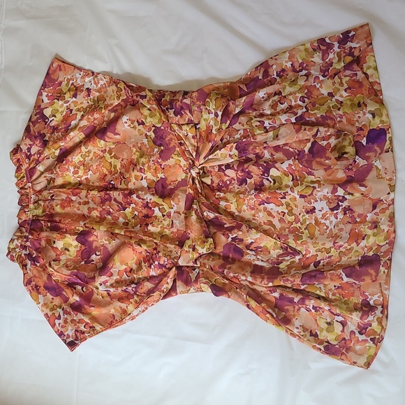 [EUC] Apt. 9 Blouse, Autumn Watercolors - Silky, Beautiful Top w/ Ruffles -Large - Picture 6 of 16